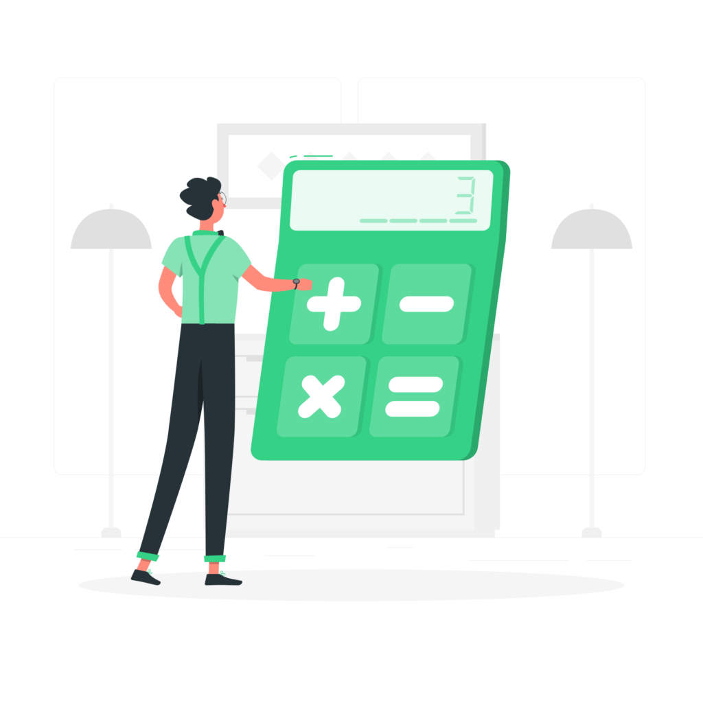 Calculatrice représentant des outils financiers et des simulations de crédit